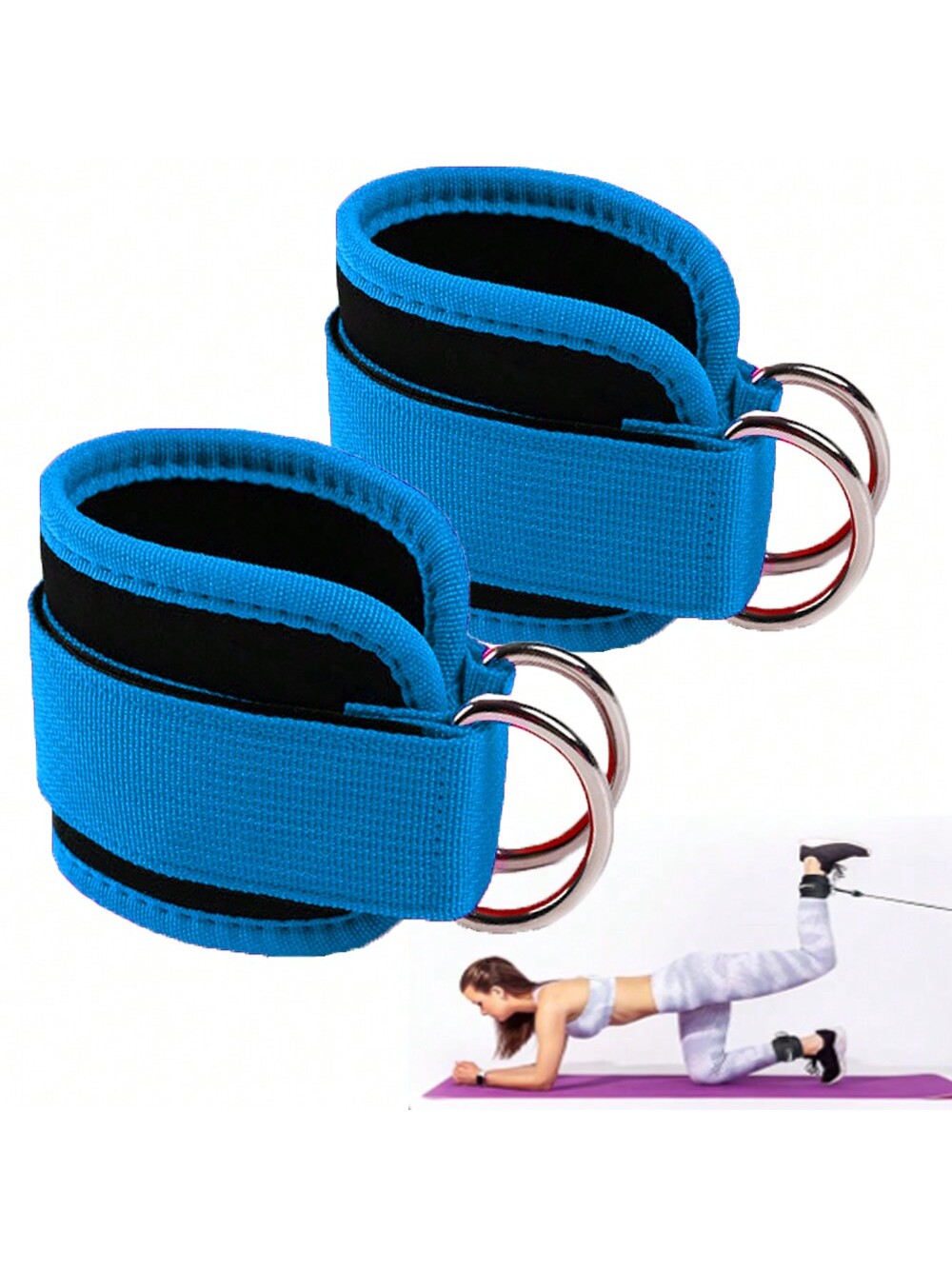 (1 Pair)Ankle Strap For Cable Machine - Fitness Ankle Straps-One Size Fit With Premium Padding, Glute Kickback Ankle Strap, Ankle Cable Straps For Workout, Booty Workout, Leg Extension, Hip Abductors