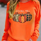 LUNE Pumpkin Print Loose Fit Crew Neck Long Sleeve Sweatshirt, Autumn/Winter