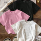 EZwear 3pcs/Set Plus Size Casual "Motivation" Racing Graphic Fitted T-Shirts In Black, White, Pink, Suitable For Summer