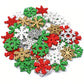 50pcs Mixed Design 25mm Christmas Snowflake Shaped Cutouts Wooden Chips For Diy Creative Home Decoration Scrapbooking And Christmas Handicraft Material Winter Arts Crafts,Christmas