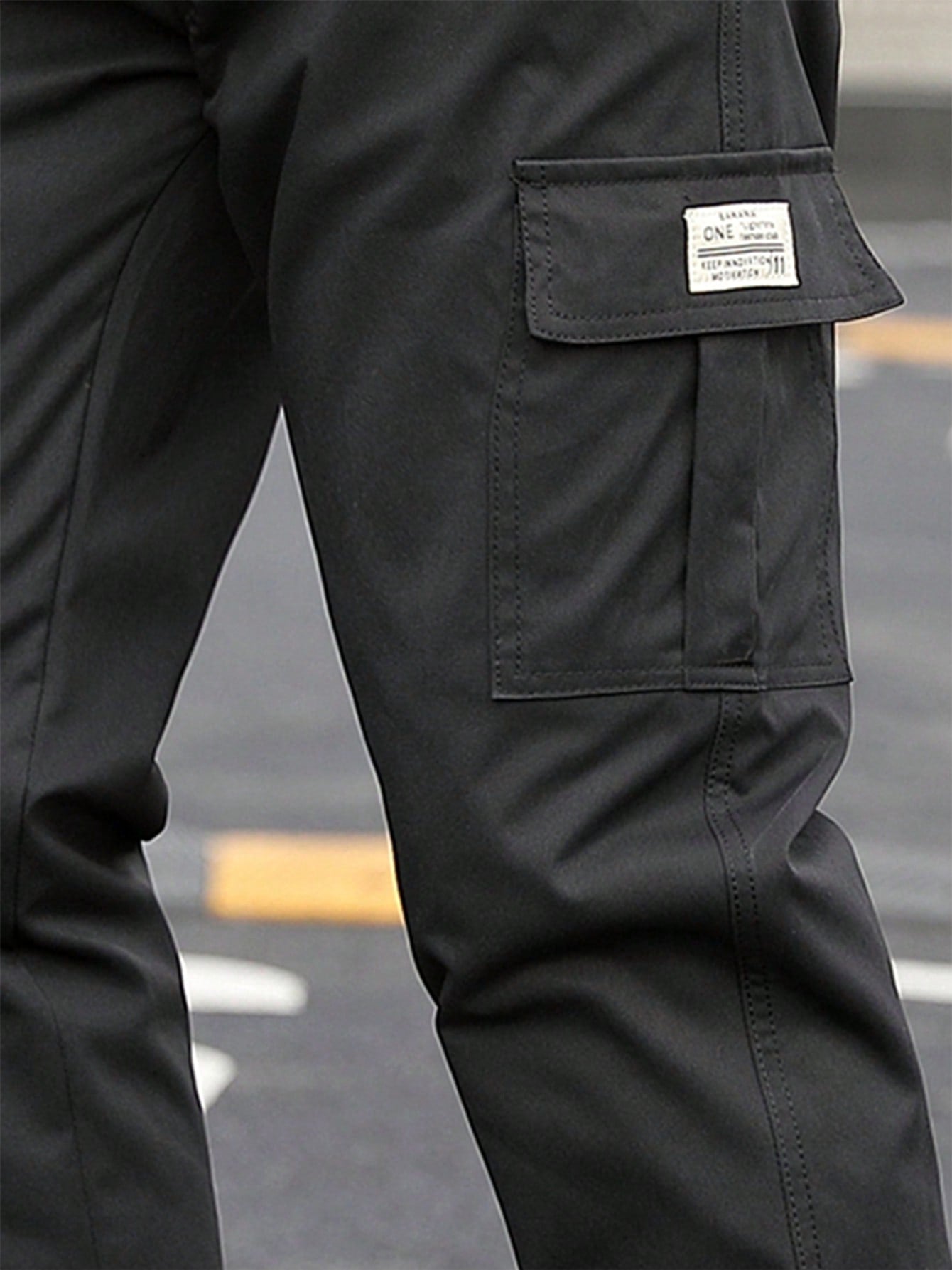 2pcs/Set Autumn New Men's Casual Elastic Waist Cargo Pants