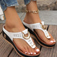 Summer Women's Thick Sole Wedge Sandals, Extra Large Size Comfy Platform Flip Flops, Anti-Slip Open Toe Beach Shoes 2024