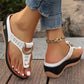 Summer Women's Thick Sole Wedge Sandals, Extra Large Size Comfy Platform Flip Flops, Anti-Slip Open Toe Beach Shoes 2024