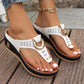 Summer Women's Thick Sole Wedge Sandals, Extra Large Size Comfy Platform Flip Flops, Anti-Slip Open Toe Beach Shoes 2024