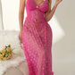 Pearl Chain Lace Heart Decor Sexy Nightgown