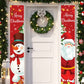 2pcs/Set New Santa And Christmas Snowman Designs Door Curtains, Banner Couplets Perfect For Decorating Family Christmas Party,Christmas