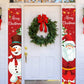 2pcs/Set New Santa And Christmas Snowman Designs Door Curtains, Banner Couplets Perfect For Decorating Family Christmas Party,Christmas