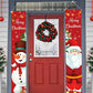 2pcs/Set New Santa And Christmas Snowman Designs Door Curtains, Banner Couplets Perfect For Decorating Family Christmas Party,Christmas