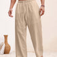 Manfinity VCAY Men Beach Outfits Summer Vacation Basic Woven Casual Surfing Seaside Beach Fit Linen Pants Beachwear