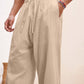 Manfinity VCAY Men Beach Outfits Summer Vacation Basic Woven Casual Surfing Seaside Beach Fit Linen Pants Beachwear