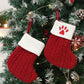 1pc 5.5*7.1inch Red Christmas Stockings With Claw Pattern On It, Christmas Decorations For Family Holiday Home Room Christmas Party Christmas Tree Decorations, Christmas Gift Wrapping Supplies, Xmas Hanging Ornaments,Christmas