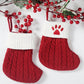 1pc 5.5*7.1inch Red Christmas Stockings With Claw Pattern On It, Christmas Decorations For Family Holiday Home Room Christmas Party Christmas Tree Decorations, Christmas Gift Wrapping Supplies, Xmas Hanging Ornaments,Christmas