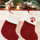 1pc 5.5*7.1inch Red Christmas Stockings With Claw Pattern On It, Christmas Decorations For Family Holiday Home Room Christmas Party Christmas Tree Decorations, Christmas Gift Wrapping Supplies, Xmas Hanging Ornaments,Christmas