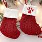 1pc 5.5*7.1inch Red Christmas Stockings With Claw Pattern On It, Christmas Decorations For Family Holiday Home Room Christmas Party Christmas Tree Decorations, Christmas Gift Wrapping Supplies, Xmas Hanging Ornaments,Christmas