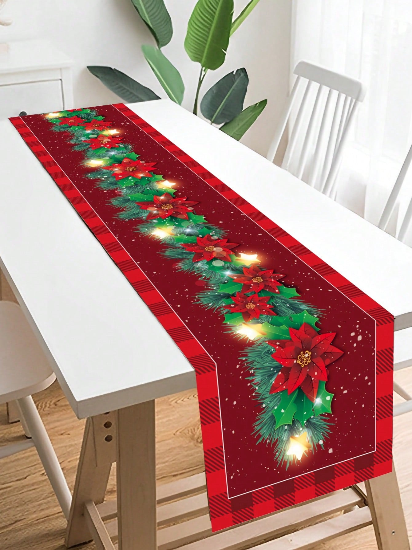 1Pc Christmas Polyester Table Runner Table Cloth Table Cover, Merry Christmas Table Runner, Christmas Atmospheric Decoration Supplies, Holiday Desktop Decoration,Xmas Party Decor,Home Decor, Table Decor,Christmas Decor,Noel,Navidad,Christmas