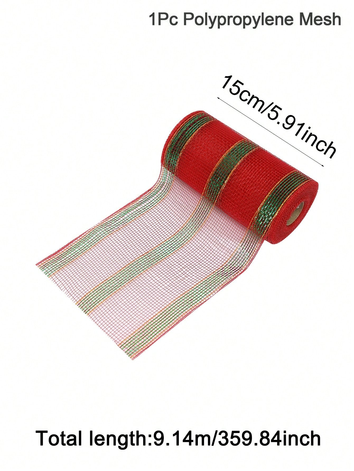 Christmas Metallic Mesh Ribbon, 10inch X 30 Feet(10Yard), Red, Gold, Silver, Green, Beige Foil, Mesh Ribbon For Wreaths Swags And Christmas Tree Decoration, Home Christmas Decoration 2024 Christmas Gift 2025 New Year