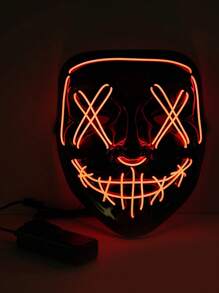 1pc LED Mask That Glows In The Dark, Perfect For Parties, Raves, Scary Cosplay (No Batteries Included) Halloween Skull Skeleton