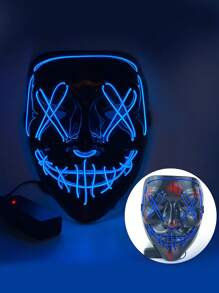 1pc LED Mask That Glows In The Dark, Perfect For Parties, Raves, Scary Cosplay (No Batteries Included) Halloween Skull Skeleton