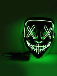 1pc LED Mask That Glows In The Dark, Perfect For Parties, Raves, Scary Cosplay (No Batteries Included) Halloween Skull Skeleton