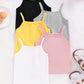 5pcs/Set Young Girl Solid Color Knitted Slim Fit Casual Cami Tank Top