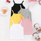 5pcs/Set Young Girl Solid Color Knitted Slim Fit Casual Cami Tank Top