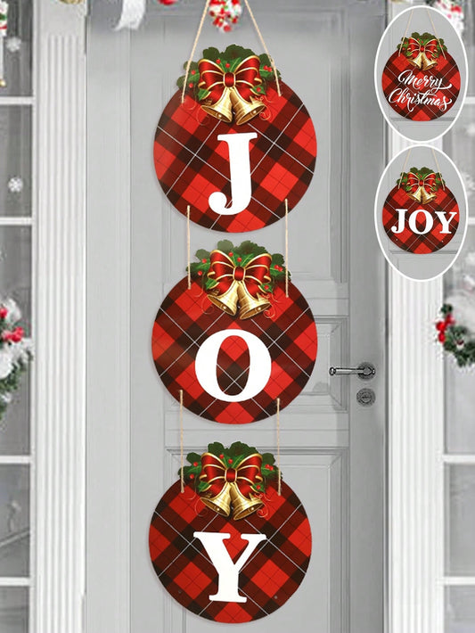 Buffalo Plaid Christmas Wreaths For Front Door Rustic Christmas Decor JOY Signs Wreaths For Door Holiday Xmas Garage Door Wall Decorations Indoor Outdoor, Home Christmas Decoration 2024 Christmas Gift 2025 New Year,Christmas