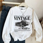 EZwear Vintage Car Print Hoodie Casual Loose Fit Sweatshirt For Women, Autumn Winter,Long Sleeve Tops