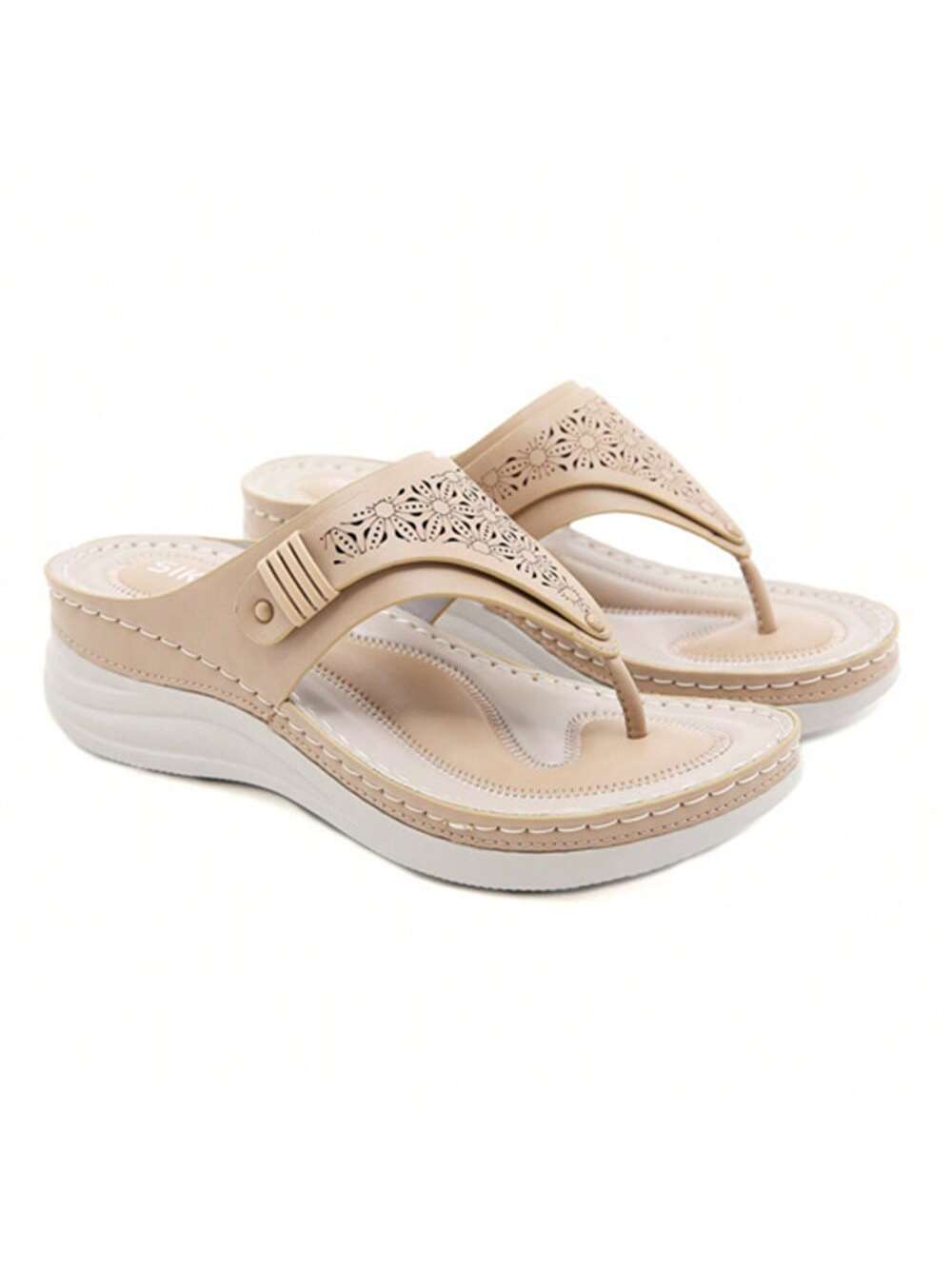 Wedge Sandals For Women Clip Toe Flip Flops Summer Platform Sandals Slip On Walking Beach Wedges Shoes