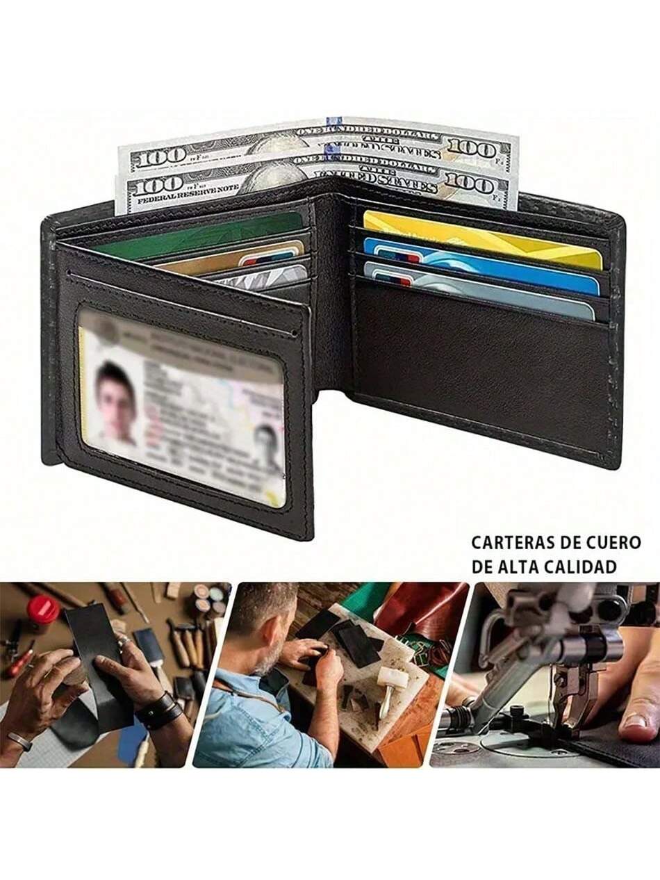 Minimalist Men's RFID Blocking Multi-Functional Thin 12-Card Wallet Bi-Fold Portable Card Holder Slim Money Clip Money Bag Male Purse, Business,Casual,Father's Day Gift