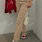 Casual Solid Flap Pocket Straight Leg Cargo Pants