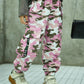 1pc Young Girl Camouflage Pattern Multi-Pocket Cargo Pants, Fashionable Casual Summer Trousers