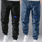 2pcs Men's Casual Cargo Pants With Letter Patch