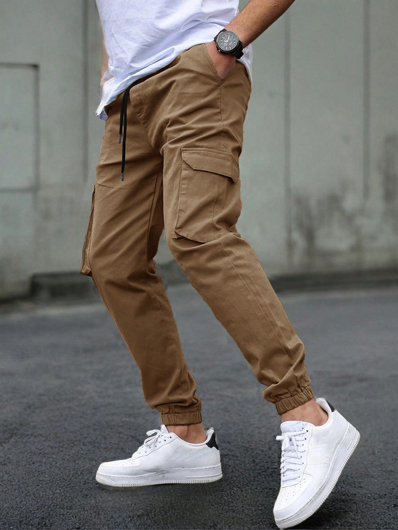 Men's New Multi-Pocket Cargo Pants, Ankle Cuff Casual Outdoor Trousers