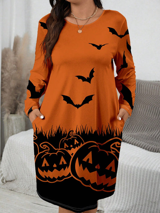 EMERY ROSE Plus Size Women's Halloween Pumpkin