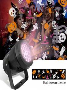 1pc USB Powered LED Halloween Projector Light - Holiday Decoration Spotlight With Festive Patterns For Halloween, Christmas, Day Of The Dead & Thanksgiving - Household Use Indoor Lighting Accessory