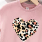 2pcs Set Tween Girls Casual Leopard Print Heart Graphic T-Shirt And Pants, Summer