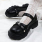 1pair Girls Heart-Shaped Buckle Waterproof Round Toe Flat Princess Style Casual Loafers Shoes, Suitable For All Seasons