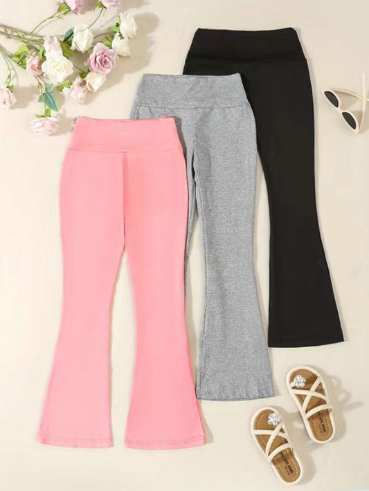 European And American Girls' New Casual Sports Versatile Bell Bottom Pants Three Piece Combination