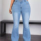 EZwear Plus Size Simple Casual Flare Leg Jeans