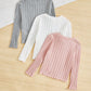 Tween Girls Slim Fit Casual Simple Comfortable Versatile Ribbed Crew Neck Long Sleeve Tees Multi Pack