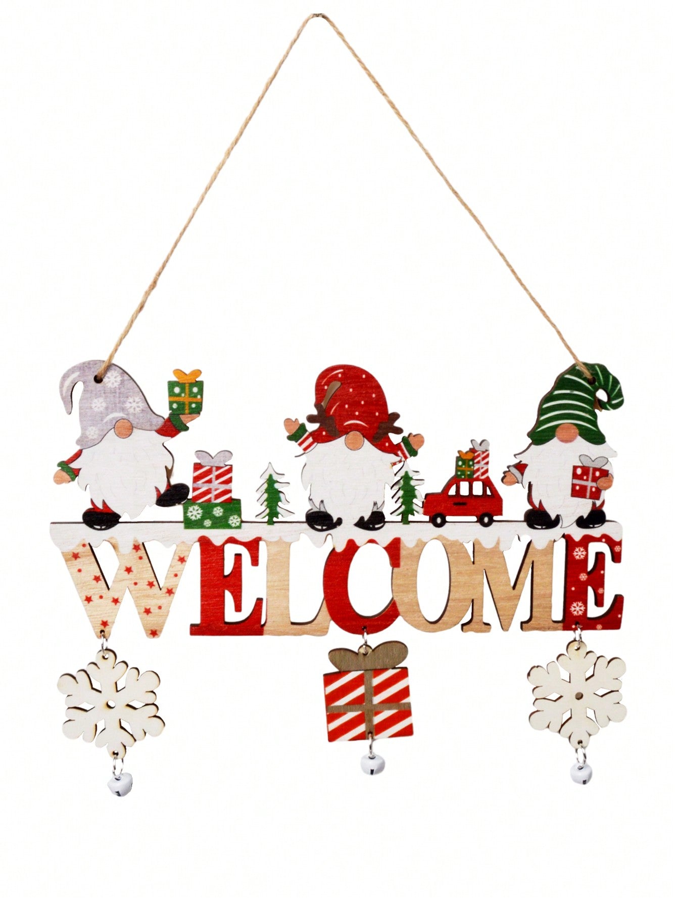 1pc Wooden Christmas Letter Sign Hanging Door Plaque Home Decor