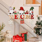 1pc Wooden Christmas Letter Sign Hanging Door Plaque Home Decor