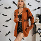 Essnce Long Sleeve Casual Pumpkin Pattern Cardigan, Women Halloween Clothes