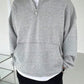 Manfinity Dauomo Men's Solid Grey Simple Daily Long Sleeve Pullover Sweatshirt