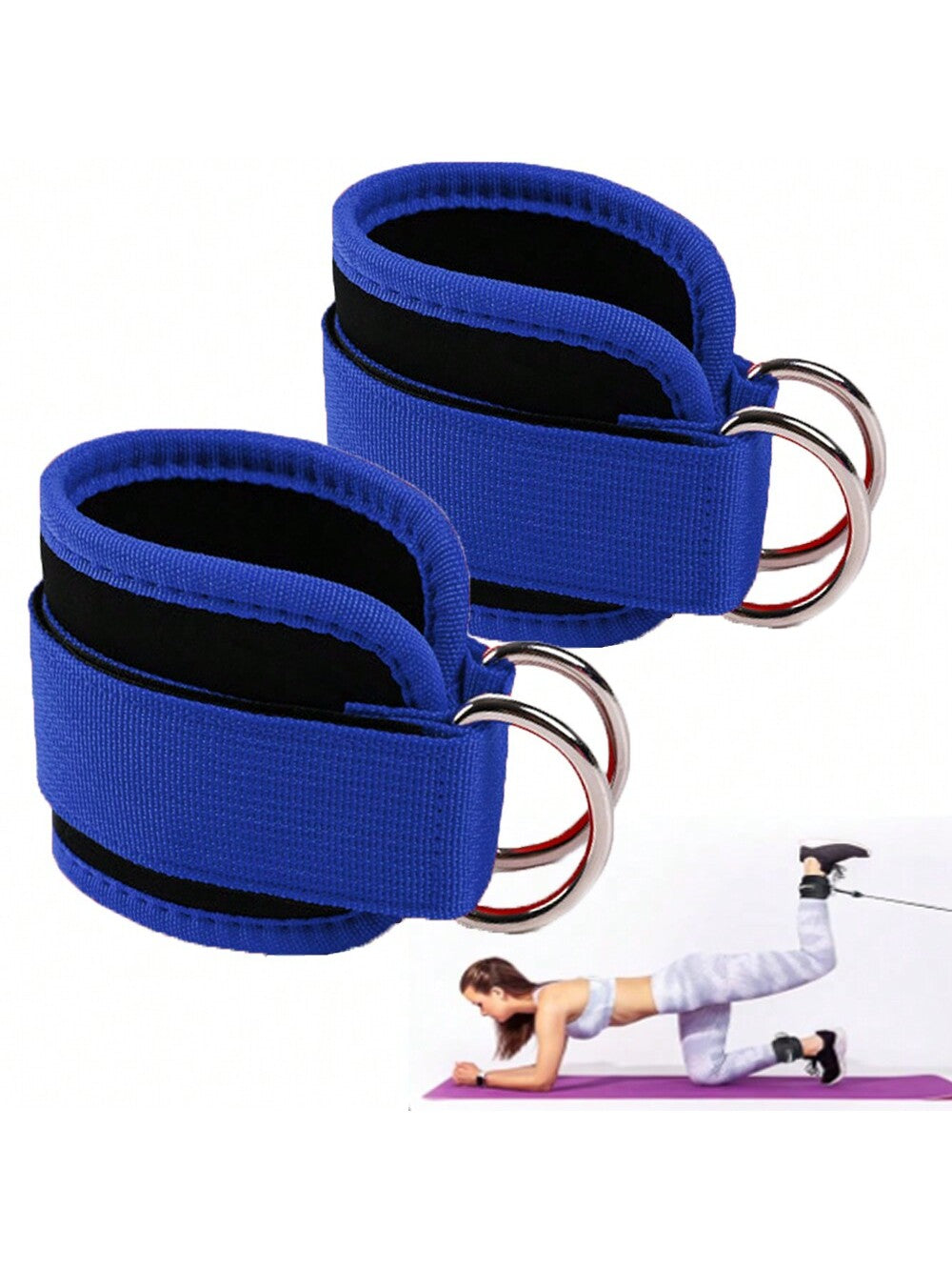 (1 Pair)Ankle Strap For Cable Machine - Fitness Ankle Straps-One Size Fit With Premium Padding, Glute Kickback Ankle Strap, Ankle Cable Straps For Workout, Booty Workout, Leg Extension, Hip Abductors