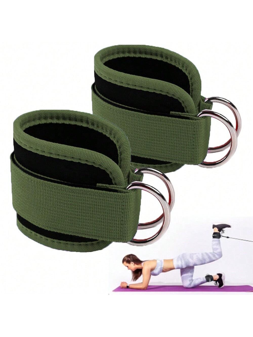 (1 Pair)Ankle Strap For Cable Machine - Fitness Ankle Straps-One Size Fit With Premium Padding, Glute Kickback Ankle Strap, Ankle Cable Straps For Workout, Booty Workout, Leg Extension, Hip Abductors