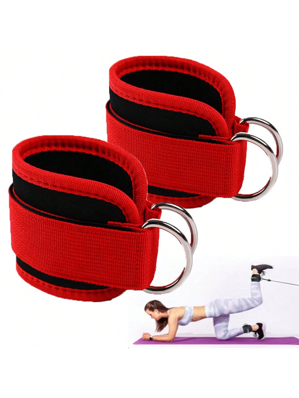 (1 Pair)Ankle Strap For Cable Machine - Fitness Ankle Straps-One Size Fit With Premium Padding, Glute Kickback Ankle Strap, Ankle Cable Straps For Workout, Booty Workout, Leg Extension, Hip Abductors