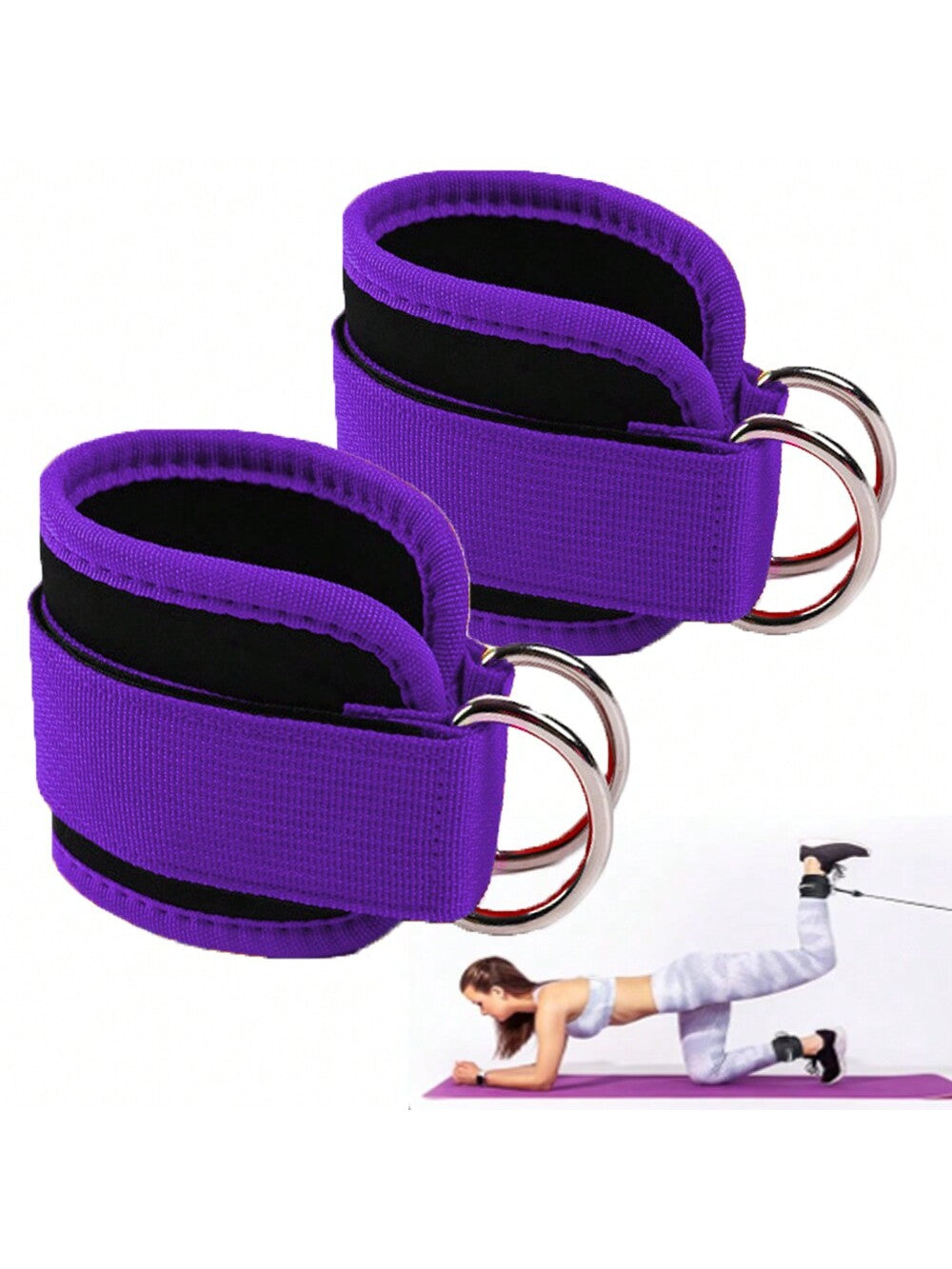 (1 Pair)Ankle Strap For Cable Machine - Fitness Ankle Straps-One Size Fit With Premium Padding, Glute Kickback Ankle Strap, Ankle Cable Straps For Workout, Booty Workout, Leg Extension, Hip Abductors