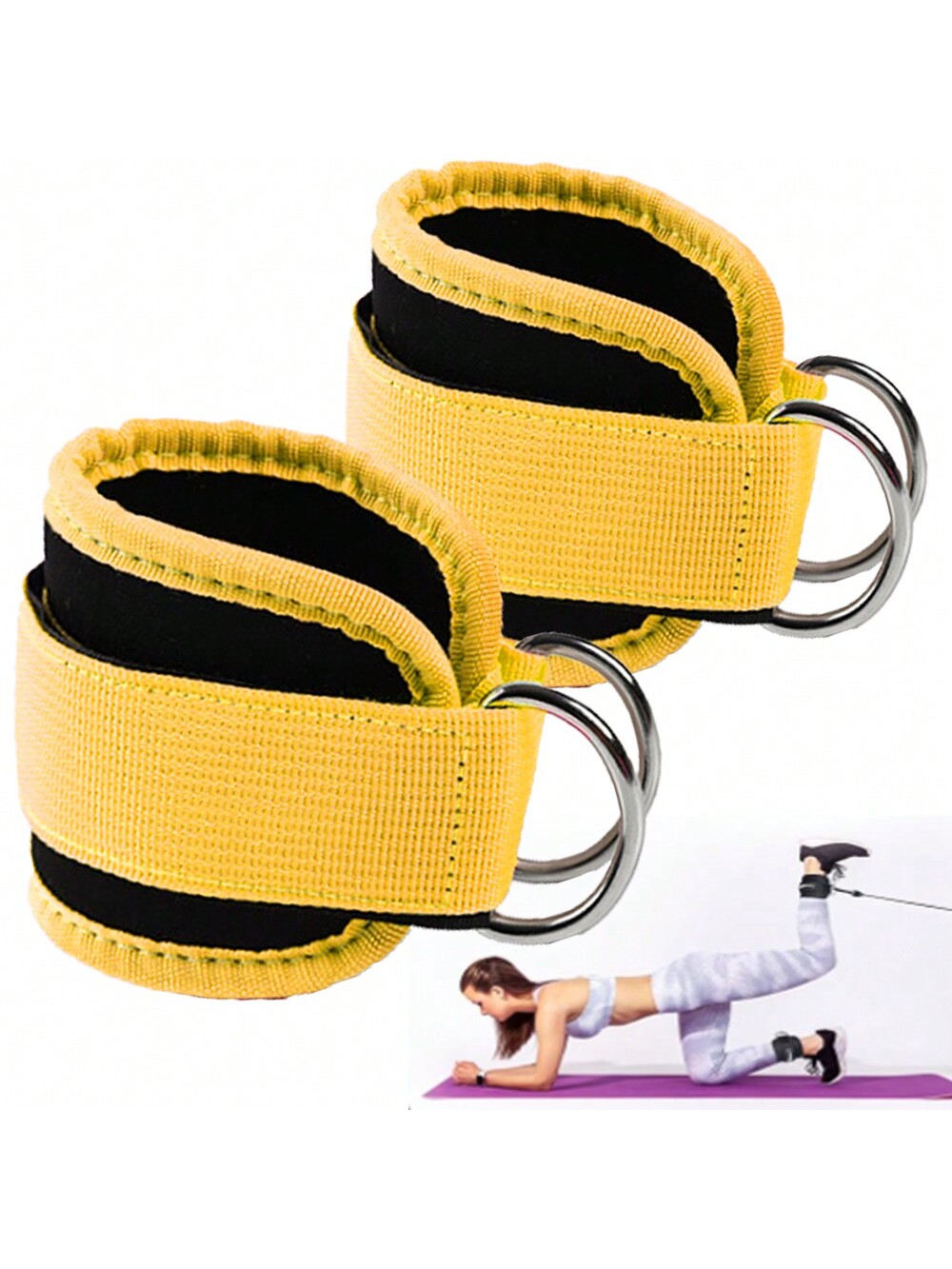 (1 Pair)Ankle Strap For Cable Machine - Fitness Ankle Straps-One Size Fit With Premium Padding, Glute Kickback Ankle Strap, Ankle Cable Straps For Workout, Booty Workout, Leg Extension, Hip Abductors