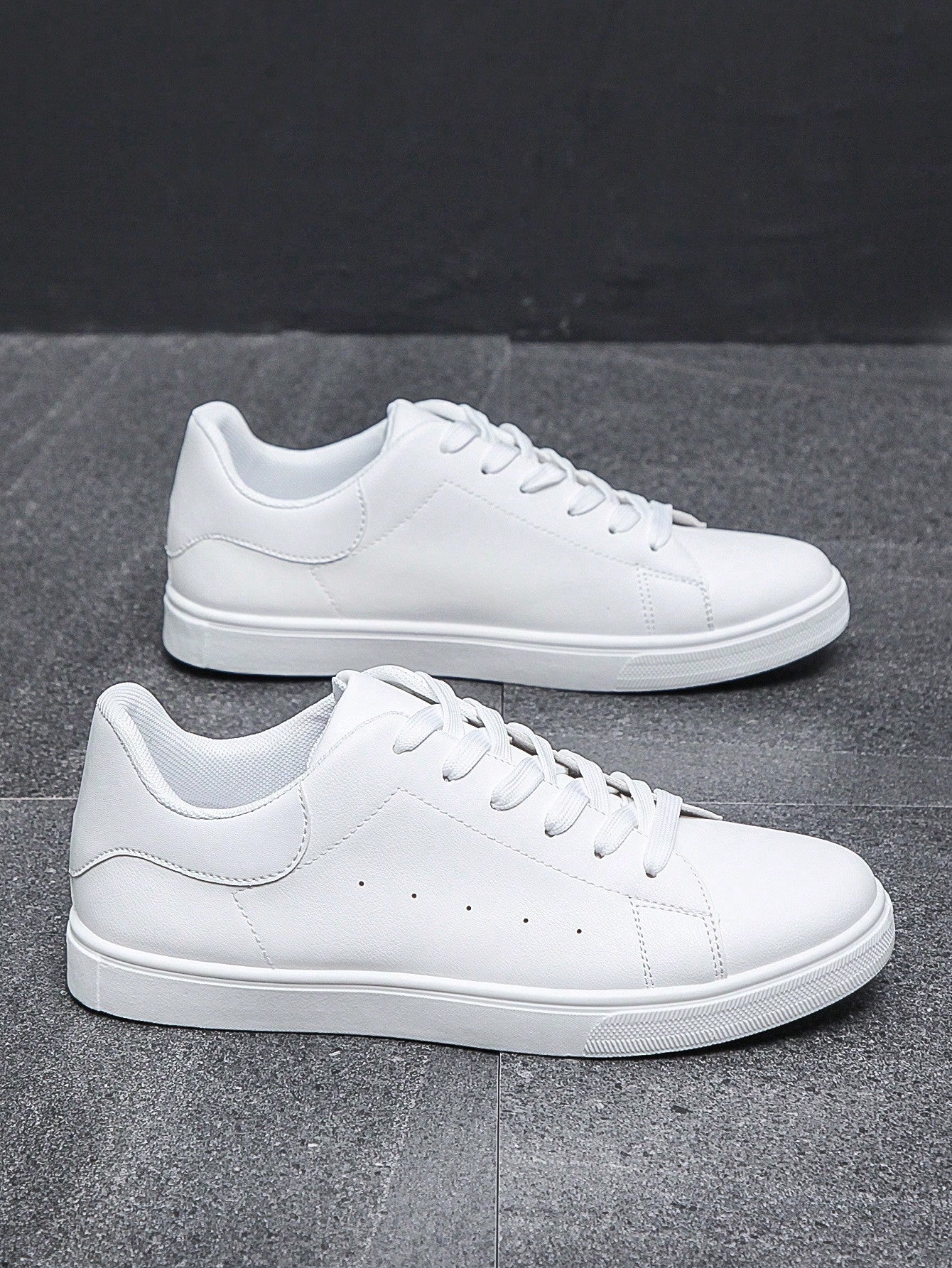 Men's Stylish Slip-Resistant Simple Casual Sneakers For Sports And Students, White